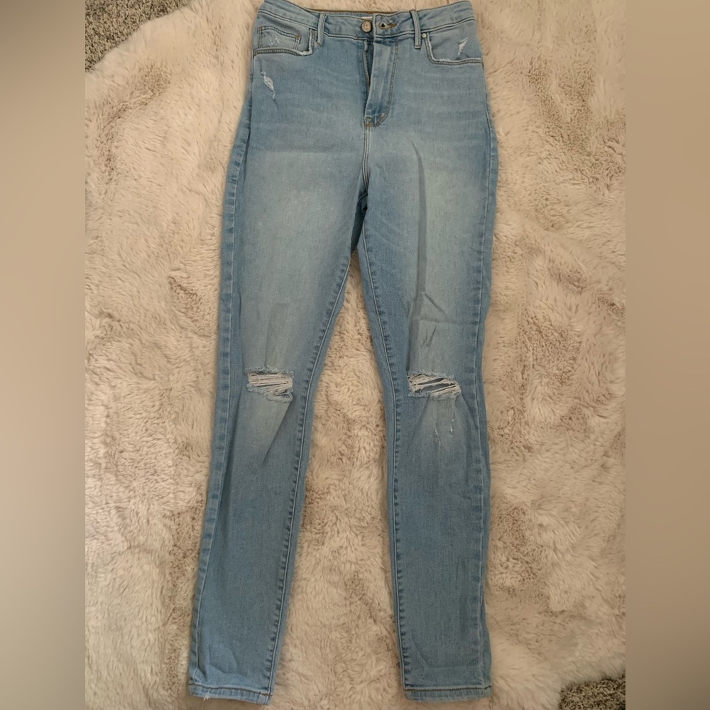 Forever 21 High Waisted Ripped Skinny Jeans